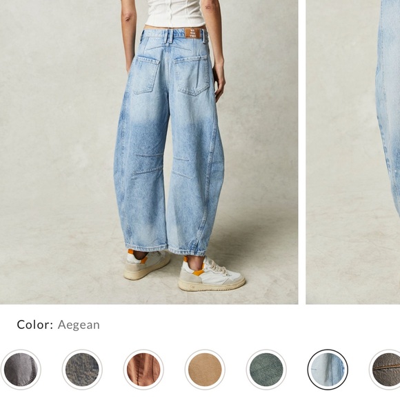 We the Free Good Luck mid rise barrel jean (worn once) in Aegean -SOLD OUT - Picture 2 of 3